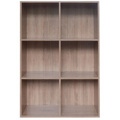 Mobile Libreria Modello cubo 6 scomparti Rovere Cm 61x30x91h