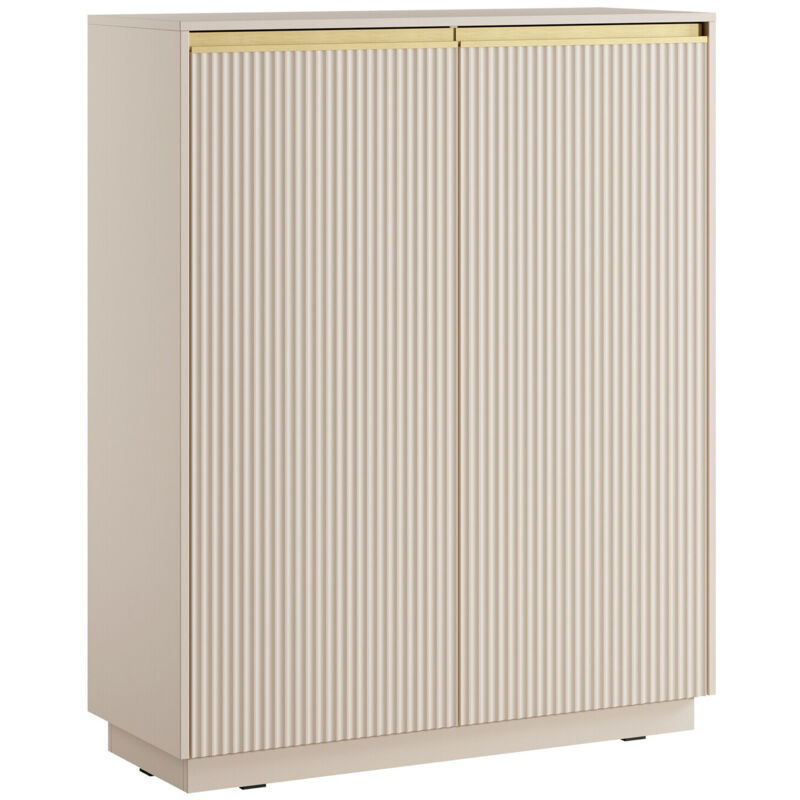 Madia Sorbela 102, Beige, 127x104cm, Il numero di porte: 039cm, Pannello di fibra a media densità, Truciolare laminato