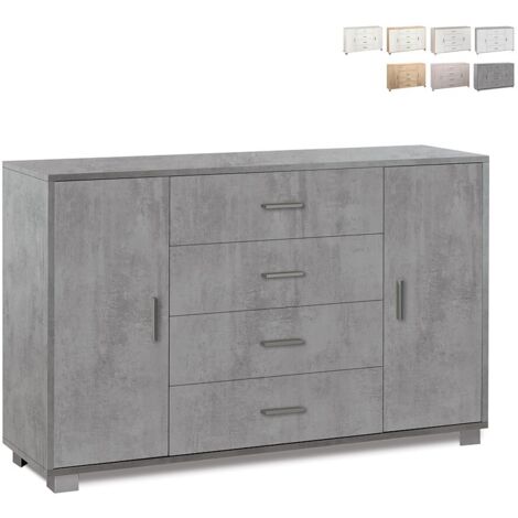 Mobile madia 4 cassetti e 2 ante h86 l136 p41 cm colore cemento 775k sarmog - Sarmog