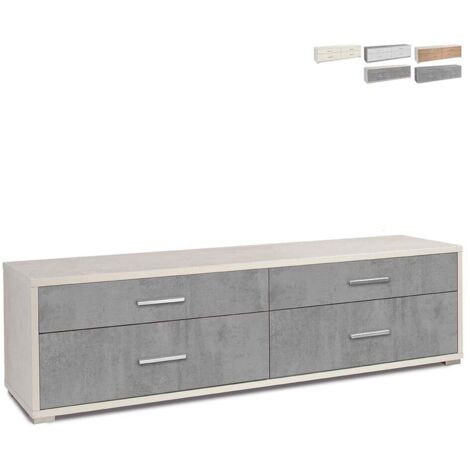 Mobile madia 4 cassetti h50 l179 p47 cm struttura bianco ossido frontali cemento db805k sarmog - Sarmog