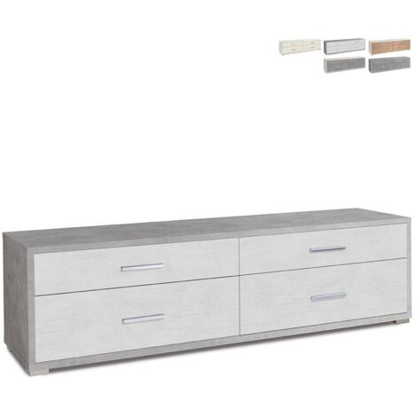 Mobile madia 4 cassetti h50 l179 p47 cm struttura cemento frontali bianco ossido db805k sarmog - Sarmog