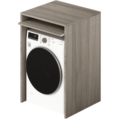AZUR LINE Mobile Mobiletto Coprilavatrice in legno bagno lavanderia 105x71x65 Olmo