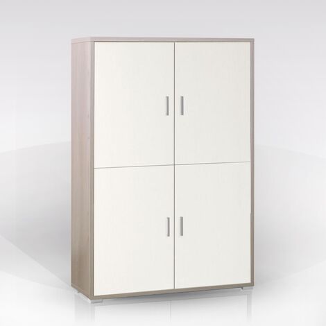 MOBILE MOD. QUADRANTE CM 107X41 H. 162  OLMO E BIANCO FIAMMATO
