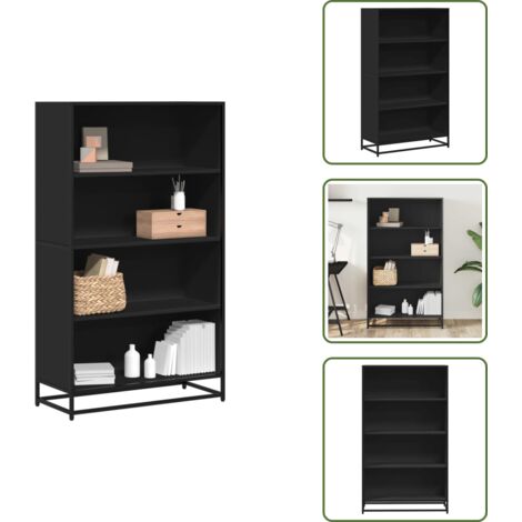 Mobile moderno - vidaXL Libreria Nera 80,5x35x139 cm in Truciolato - Libreria industriale