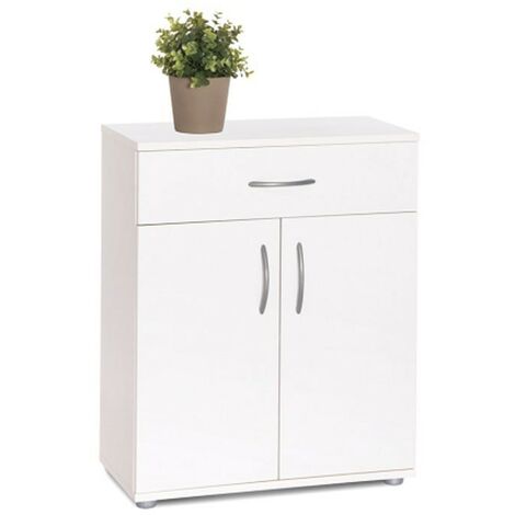 Mobile multiuso 2 ante 1 cassetti bianco 57x29xh.69 cm