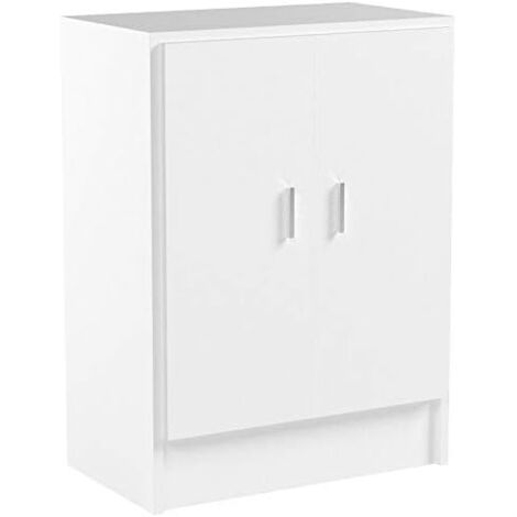 MOBILE MULTIUSO 2 ANTE BIANCO 59X37XH80 CM 1 RIPIANO RIPOSTIGLIO CASA (38842)