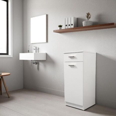 Mobile multiuso 35x34 con anta e cassetto CLASSIC  Bianco Lucido