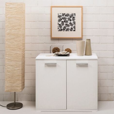 Mobile multiuso 90x45x80 ingresso e ufficio Mini Viareggio colore bianco frassinato