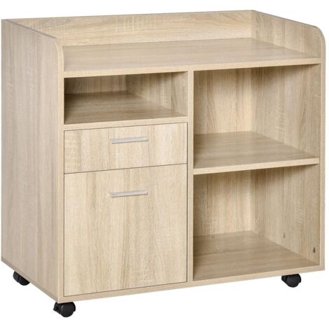 MOBILE MULTIUSO CON 4 RUOTE. ROVERE. 80X40X72CM