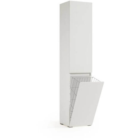 Mobile Multiuso Con Cestello Porta Biancheria bianco