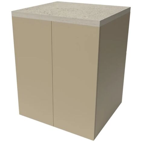 Mobile multiuso con due ante 79x65x91 cm pietra e tortora Wanda