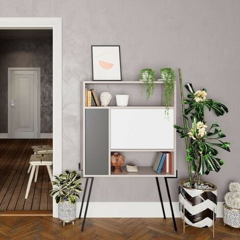 Mobile multiuso scrivania Tatti colore light mocha bianco antracite