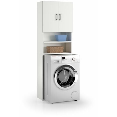Mobile lavatoio lavanderia cm 124x60 copri lavatrice Lady bianco dx