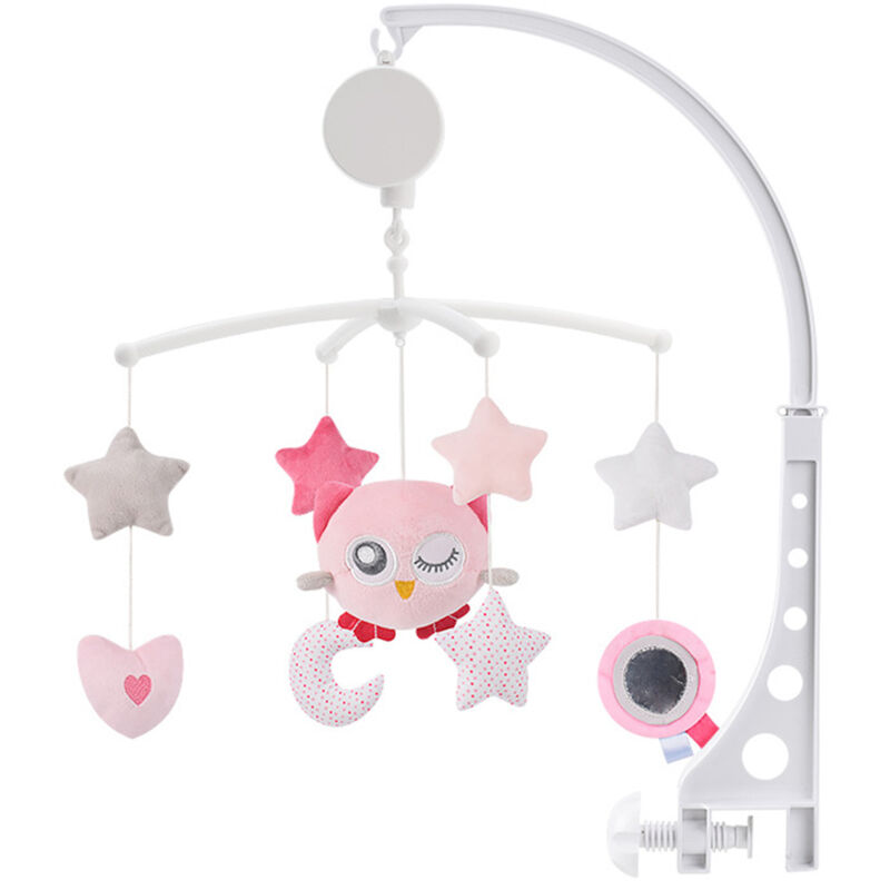 Mobile musical bébé avec peluches et musique pour lit, poussette et siège auto