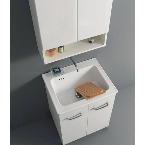 Mobile Nanco 60,4x49,5 a due ante, con lavatoio in ceramica di