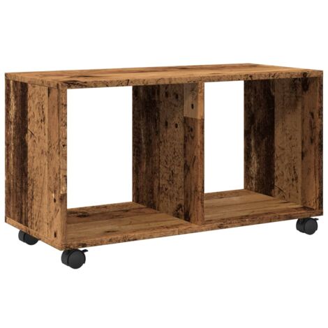 Mobile occasionale con rotelle 72 x 33 x 42,5 cm multistrato colore marrone invecchiato DEC031393