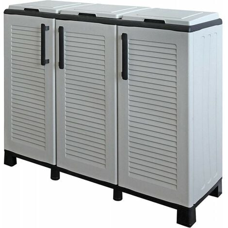 Keter Pattumiera da esterno in resina 41x41x87,4h - 125 LT ROCKFORD BIN  grigio