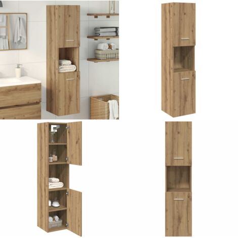 Mobile Pensile Bagno Rovere Artigianale 30x30x130cm Truciolato - Armadio da bagno - Armadio in truciolato