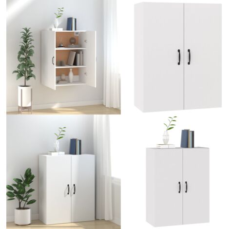 Mobile Pensile Bianco 69,5x34x90 cm in Legno Multistrato - Armadio a muro - Mobiletto a parete