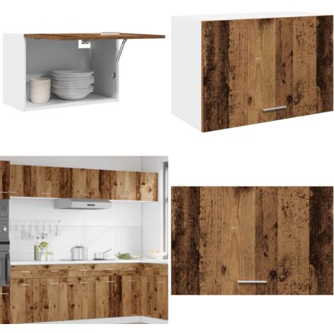 Mobile Pensile “Lyon” Legno Antico 60x31x40 cm - Armadio a parete - Cucina