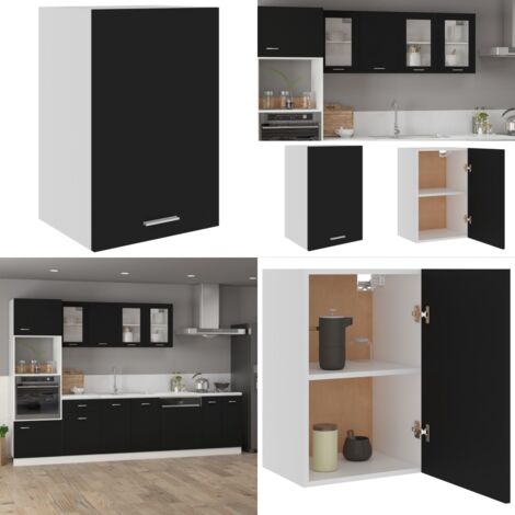 Mobile Pensile “Lyon” Nero 39,5x31x60 cm in Legno Multistrato - Mobile pensile - Armadio in legno