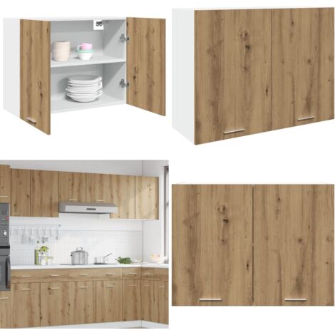 Mobile Pensile “Lyon” Rovere Artigianale 80x31x60 cm - Armadio a parete - Armadio cucina