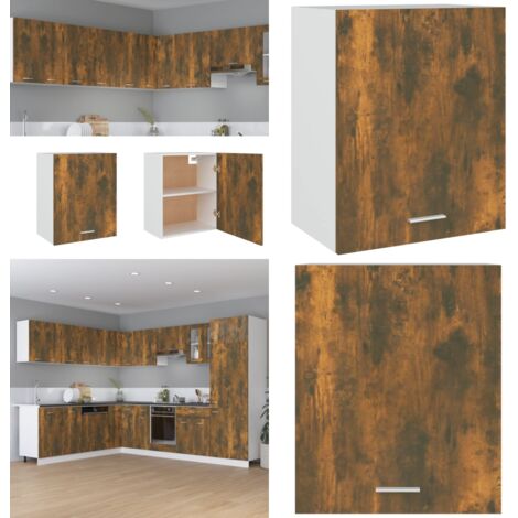 Mobile Pensile “Lyon” Rovere Fumo 50x31x60 cm - Armadio da cucina - Mobile da cucina