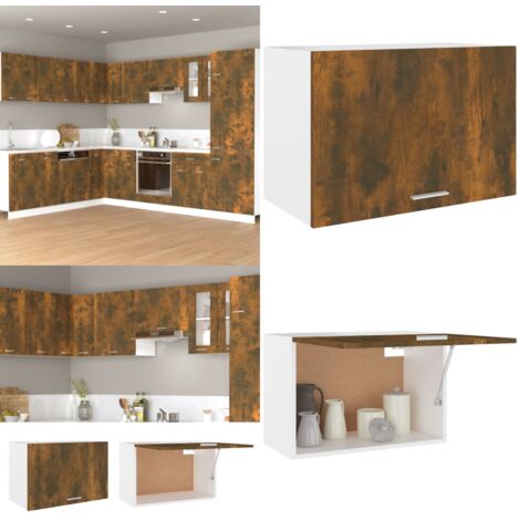 Mobile Pensile “Lyon” Rovere Fumo 60x31x40 cm in - Mobile pensile - Mobile da cucina con scomparto