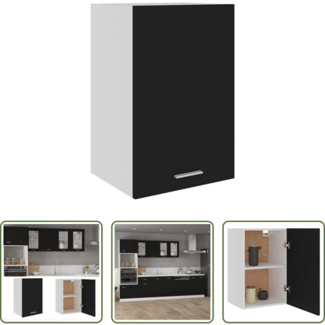 Mobile pensile -  Mobile Pensile “Lyon” Nero 39,5x31x60 cm in Legno Multistrato