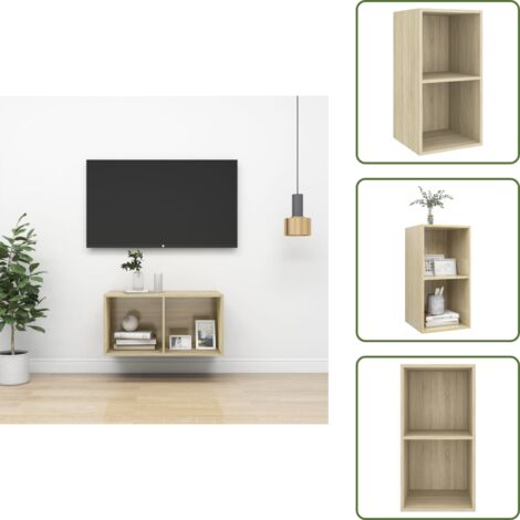 Mobile per audio - vidaXL Mobile TV da Parete Rovere Sonoma 37x37x72 cm Legno Multistrato - Armadio TV