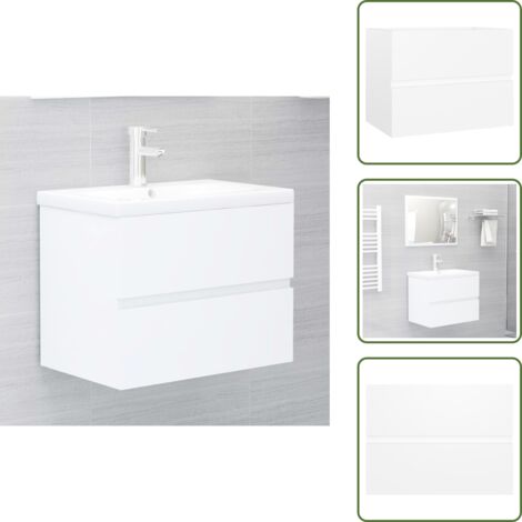 Mobile per bagno - vidaXL Mobile Lavabo Bianco 60x38,5x45 cm in Legno Multistrato - Mobile sottolavabo