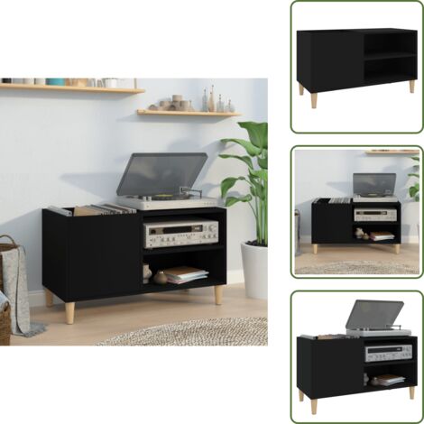 Mobile per collezione musicale - vidaXL Mobile Porta Dischi Nero 84,5x38x48 cm in Legno Multistrato - Mobile per giradischi