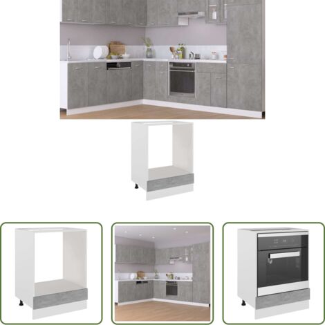 Mobile per cucina -  Mobile per Forno “Riga” Grigio Cemento 60x46x81,5 cm