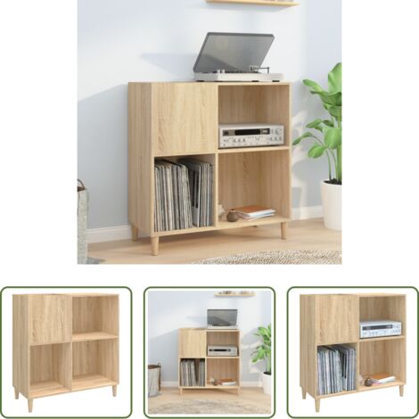 Mobile per dischi -  Mobile Porta Dischi Rovere Sonoma 84,5x38x89 Legno Multistrato