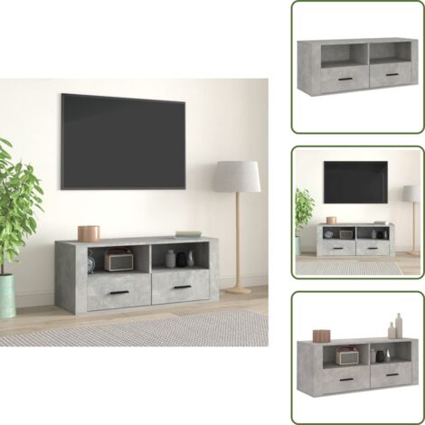 Mobile per dispositivi multimediali - vidaXL Mobile per TV Grigio Cemento 100x35x40 cm Legno Multistrato - Mobile per casa