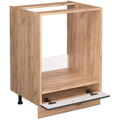 Mobile per forno da incasso Fame-Line, Antracite-oro, 60 cm senza piano di lavoro, Vicco