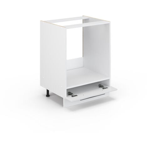 Mobile per forno da incasso Fame-Line, Bianco lucido, 60 cm senza piano di lavoro, Vicco