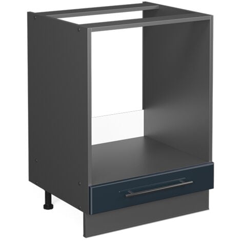Mobile per forno da incasso Fame-Line, Blu scuro lucido, 60 cm senza piano di lavoro, Vicco