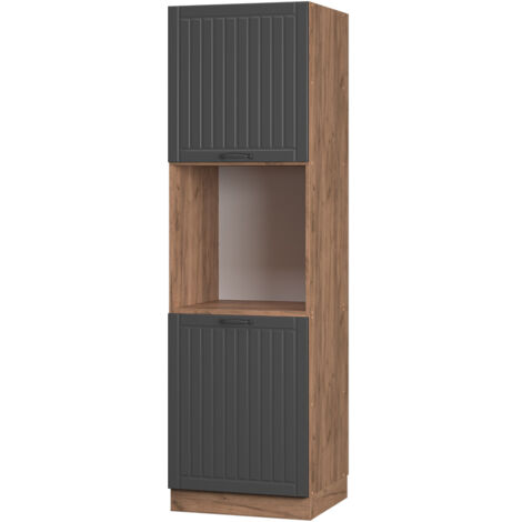 Mobile per forno da incasso Fame-Line, Grigio scuro, 60 cm aperto, Vicco