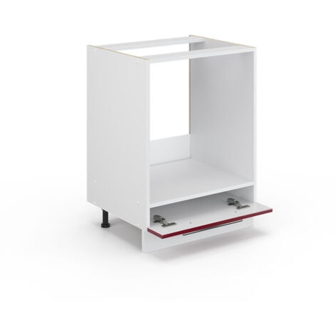 Mobile per forno da incasso Fame-Line, Rosso bordeaux lucido, 60 cm senza piano di lavoro, Vicco