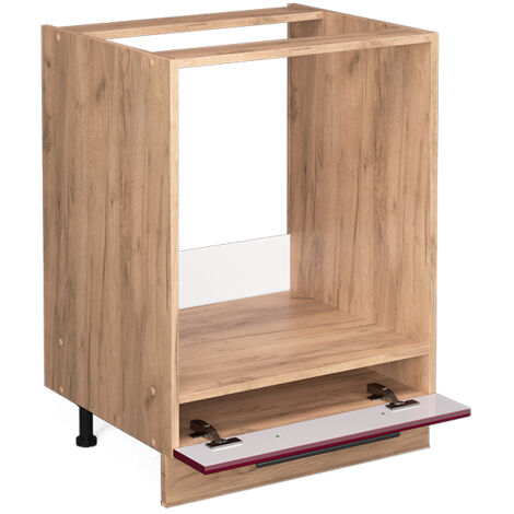Mobile per forno da incasso Fame-Line, Rosso bordeaux lucido, 60 cm senza piano di lavoro, Vicco