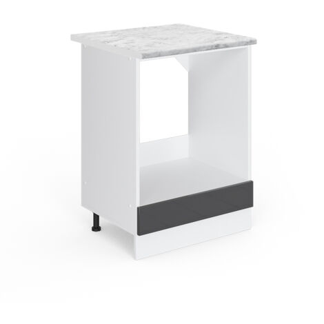 Mobile per forno da incasso R-Line, Antracite lucido, 60 cm , PL Marmo, Vicco