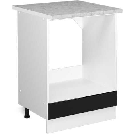 Mobile per forno da incasso R-Line, Nero lucido, 60 cm , PL Marmo, Vicco