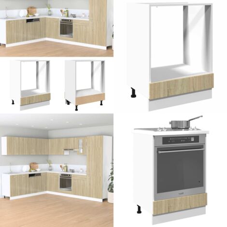 Mobile per Forno Rovere Sonoma 60x46x81,5 cm Legno Multistrato - Mobile da cucina - Mobile per forno in legno