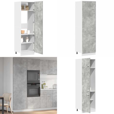Mobile per Frigo “Lyon” Grigio Cemento 60x57x207 cm - Armadio frigo - Armadio cucina