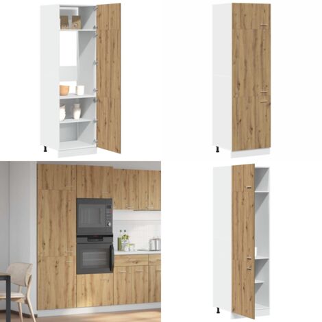 Mobile per Frigo “Lyon” Rovere Artigianale 60x57x207 cm - Mobile per cucina - Armadio per frigo
