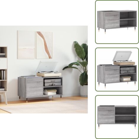 Mobile per giradischi - vidaXL Mobile Porta Dischi Grigio Sonoma 85x38x48 cm Legno Multistrato - Armadio per dischi