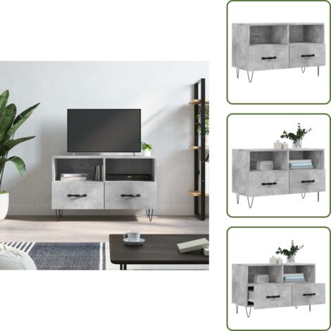 Mobile per interni - vidaXL Mobile per TV Grigio Cemento 80x36x50 cm Legno Multistrato - Mobile TV grigio cemento