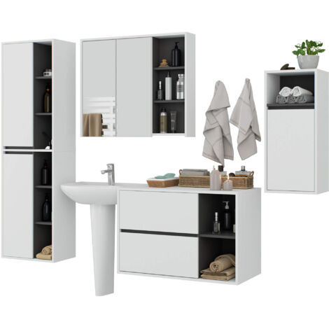 Mobile per lavatrice, 30 x 64 x 180 cm, Bianco Opaco