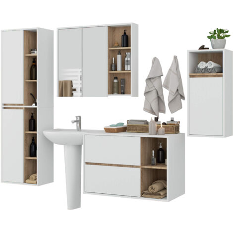 Mobile per lavatrice, 30 x 64 x 180 cm, Rovere Sonoma